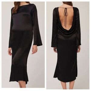 Bumpsuit Backless Bell Sleeve Midi Dress Maternity Medium